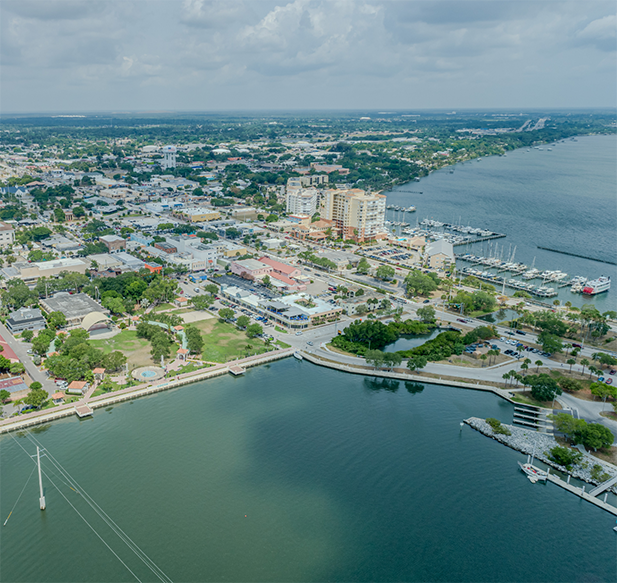 Aerial view of Cocoa Beach