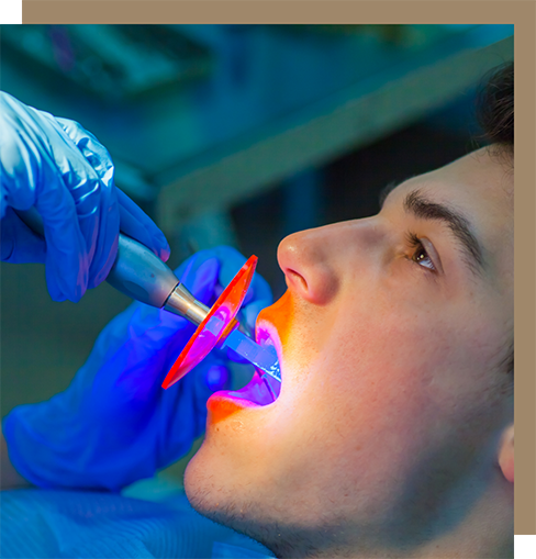 Man getting cosmetic dental bonding