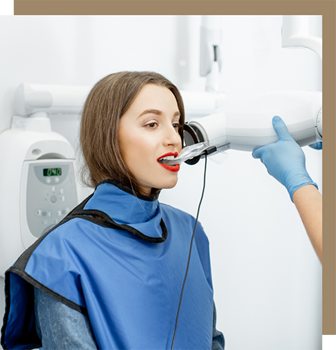 Young woman getting scans of her teeth