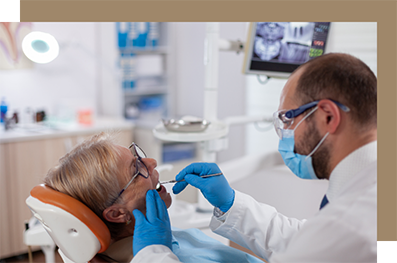 Senior woman getting a dental exam