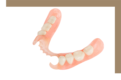 Partial denture against white background
