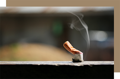 Cigarette butt burning out