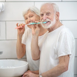 Couple brushing teeth in Cocoa Beach