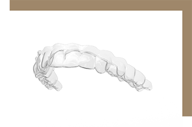 Clear aligner against white background