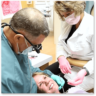 dentist with patient