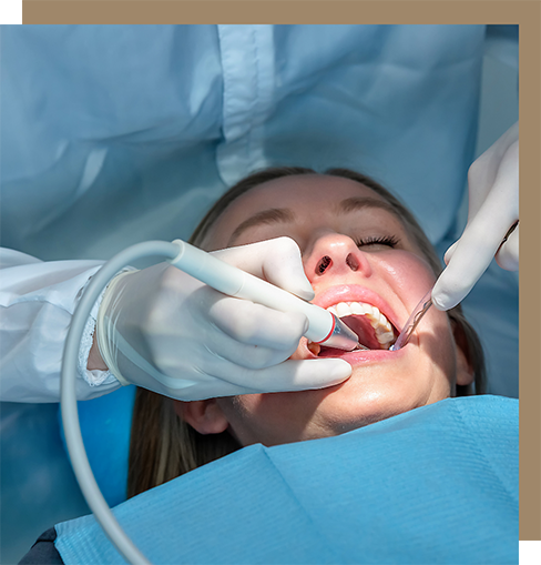 Woman undergoing a dental procedure