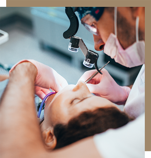 Dental patient getting root canal treatment