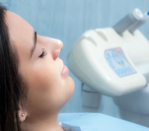 Woman relaxed during sedation dentistry visit