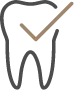 Icon of a tooth with a checkmark
