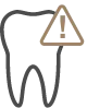 Icon of a tooth with an exclamation mark
