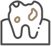 Icon of a decayed tooth