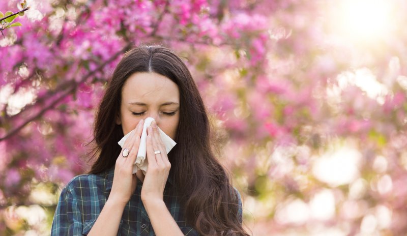 Woman with allergies