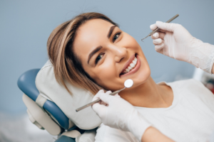 a patient visiting their cosmetic dentist for treatment 